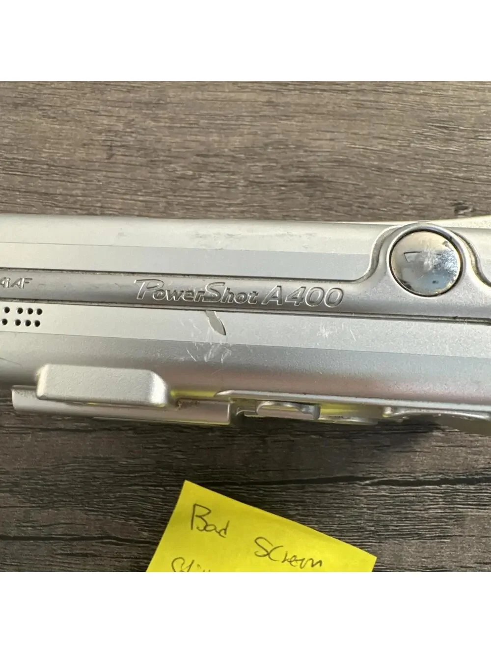 Canon PowerShot A400 3.2MP Digital Camera Silver WORKS BAD SCREEN